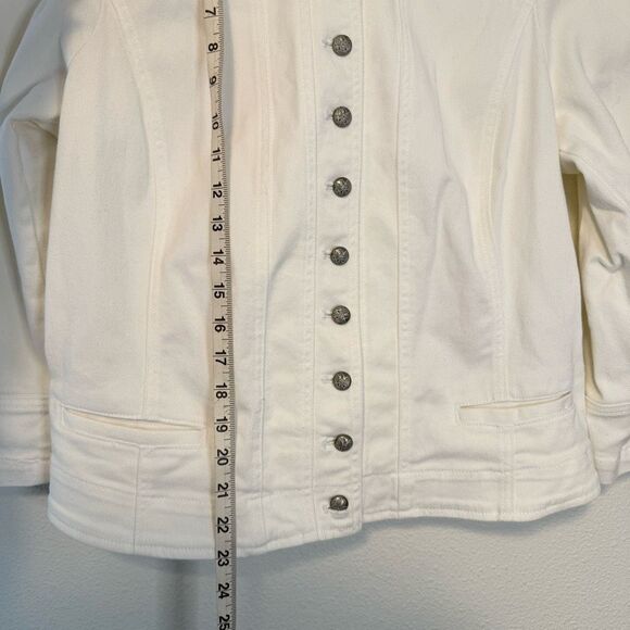 Ralph Lauren White Denim Button Down Jacket Size 16 - Picture 6 of 9